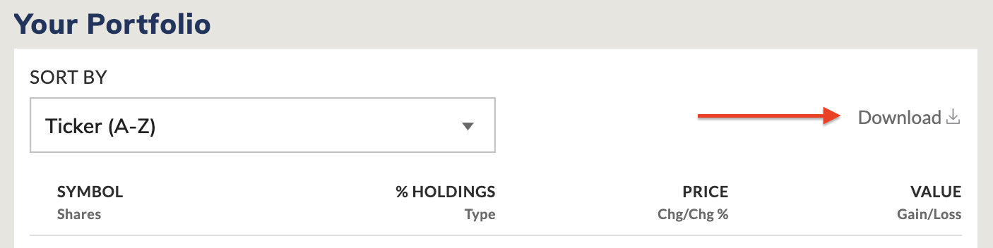 Portfolio Holdings Download