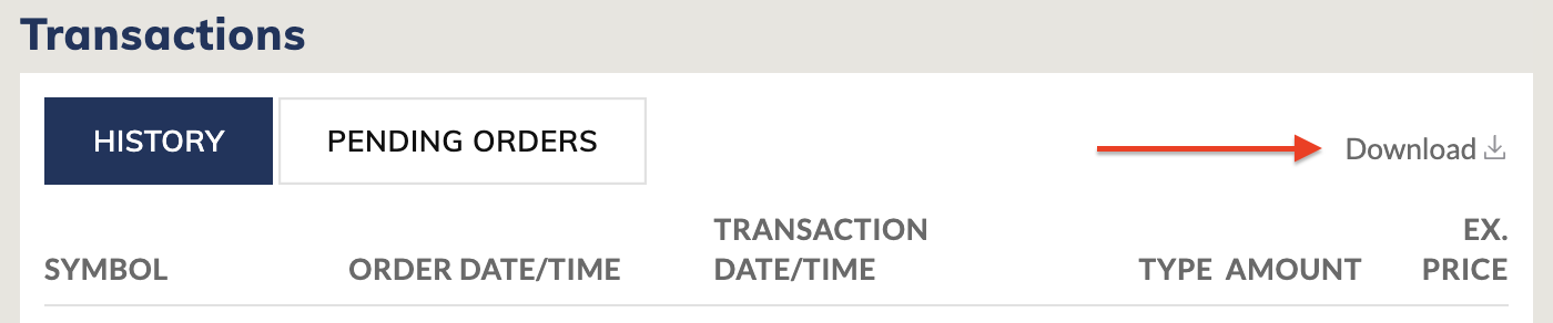 Portfolio Transactions Download